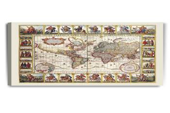 1652 World Map By Claes Janszoon Visscher 30"X24"X1.5"