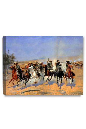 A Dash For The Timber by Frederic Remington; 24"X16"