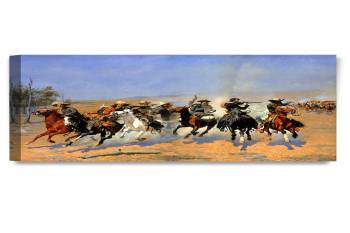 A Dash For The Timber by Frederic Remington; 30"X20" X1.5"