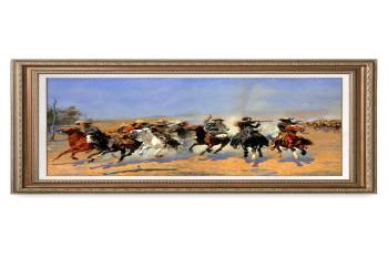 A Dash For The Timber by Frederic Remington; Framed Size: 25X35