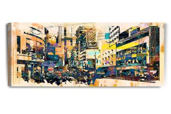 Abstract Cityscape Wall Art. 30"x24"x1.5"