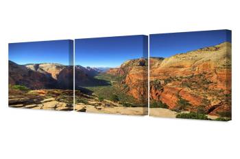 Angel's Landing At Zion National Park, Utah.(Triptych) 48X32