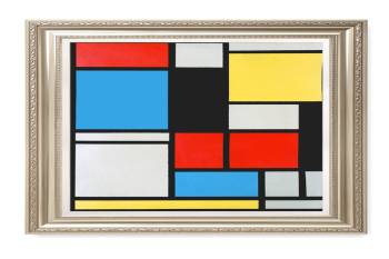 Composition in blue, red and yellow Lithograph in colours by Ater Piet Mondrian. 30"x36"