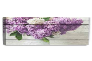 Fresh Lilac Flowers On Vintage Wooden Background 24X16X1.5