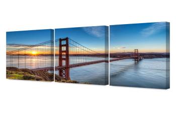 Golden Gate Bridge, San Francisco, Califonia. (Triptych) 48X32