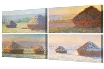 Haystacks Series Series(Quadruple), Claude Monet 20x16", 4pcs/set