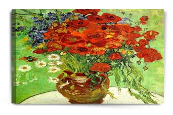 Red Poppies And Daisies by Vincent Van Gogh 24x30"x1.5"