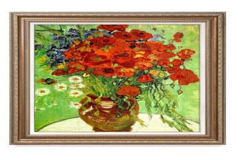 Red Poppies And Daisies by Vincent Van Gogh; 30"X24", Framed Size: 35"X29"