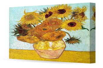 Twelve Sunflowers by Vincent Van Gogh; 30"X24"X1.5"