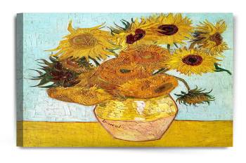 Twelve Sunflowers By Vincent Van Gogh Stretched Canvas Gallery Wrapped 24X30"