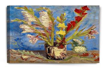 Vase With Gladioli And Chinese Asters by Vincent Van Gogh; 30"X24"