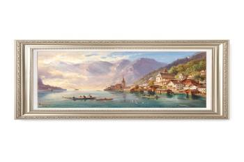 View of Hallstatt, Johann Varrone Framed size: 36x26"